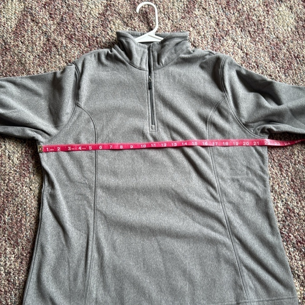 NWT Lands' End Heather Gray Half Zip Pullover Thermacheck Fleece Jacket size XL - Picture 7 of 8